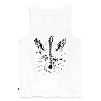 Né pour le rock - Débardeur bio Premium Homme - blanc - Dos - AI Model Male 178 light (178cm)