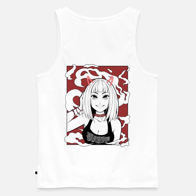 Anime Teufel Mädchen Goth Design - Männer Premium Bio Tank Top - Weiß