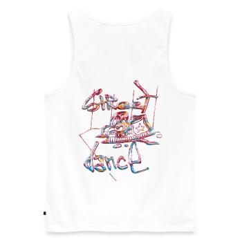 Graffiti-Stil Splash Hip Hop Farben Malfarbe - Männer Premium Bio Tank Top - Weiß - Hinten - AI Model Male 178 light (178cm)