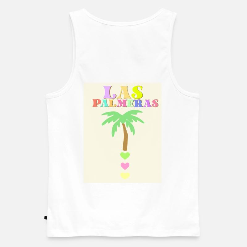 Pastellfarbene Palme - Männer Premium Bio Tank Top - Weiß