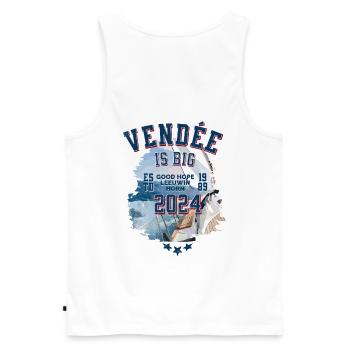 In 2024 Vendée is big - Men's Premium Organic Tank Top - white - Back - AI Model Male 178 light (178cm)
