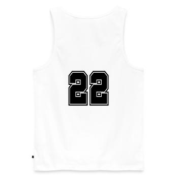 22 Rückennummer Collegestyle Football Fußball Zahl - Männer Premium Bio Tank Top - Weiß - Hinten - AI Model Male 178 light (178cm)