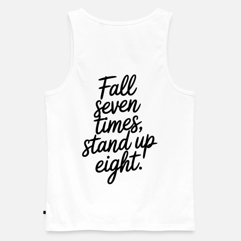 Never give up - Männer Premium Bio Tank Top - Weiß