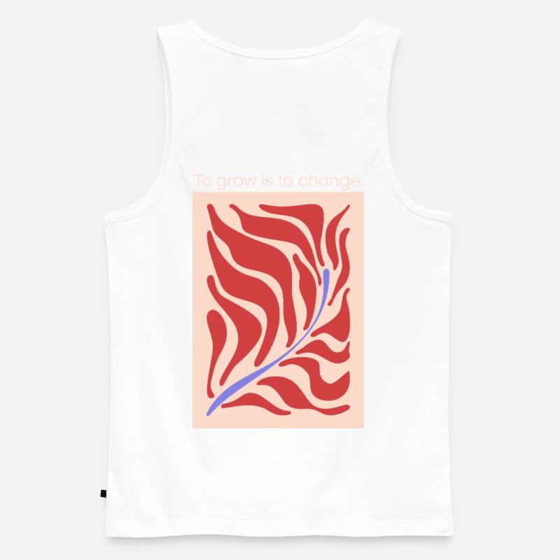 Growth through change – leaf shape pattern - Men's Premium Organic Tank Top - white