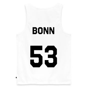 Bonn 53 - Men's Premium Organic Tank Top - white - Back - AI Model Male 178 light (178cm)