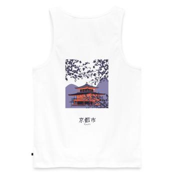 Welcome to Kyoto - Men's Premium Organic Tank Top - white - Back - AI Model Male 178 light (178cm)