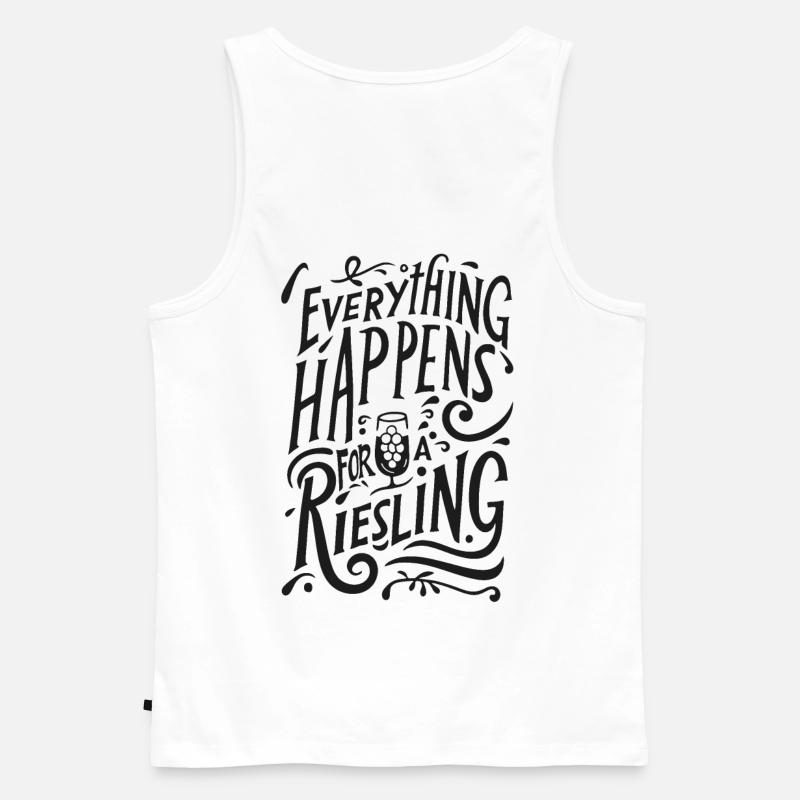 everything happens for a riesling! - Männer Premium Bio Tank Top - Weiß