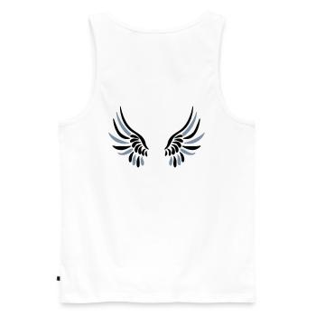 LIKE A BIRD - Men's Premium Organic Tank Top - white - Back - AI Model Male 178 light (178cm)