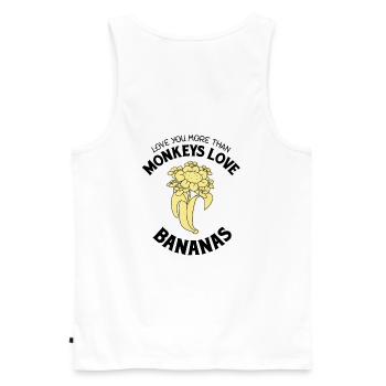 T'aime plus que les singes aiment les bananes - Débardeur bio Premium Homme - blanc - Dos - AI Model Male 178 light (178cm)