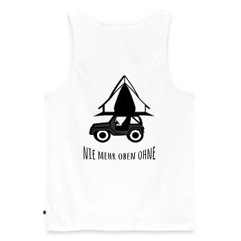 Dachzelt Auto Camping Offroad Autodachzelt Outdoor - Männer Premium Bio Tank Top - Weiß - Hinten - AI Model Male 178 light (178cm)