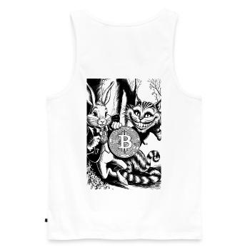 Le bitcoin au pays des merveilles - Débardeur bio Premium Homme - blanc - Dos - AI Model Male 178 light (178cm)