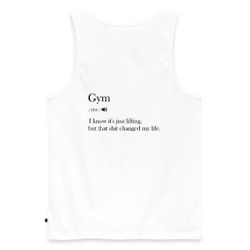 Klassisches Sport T-Shirt / Classic Gym T-Shirt - Männer Premium Bio Tank Top - Weiß - Hinten - AI Model Male 178 light (178cm)