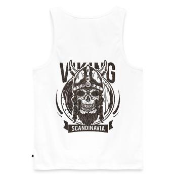 Viking Skandinavisch - Männer Premium Bio Tank Top - Weiß - Hinten - AI Model Male 178 light (178cm)