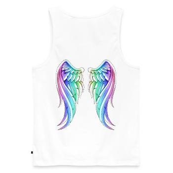 Unicorn Wings lustige Geschenkidee Einhorn Mädchen - Männer Premium Bio Tank Top - Weiß - Hinten - AI Model Male 178 light (178cm)