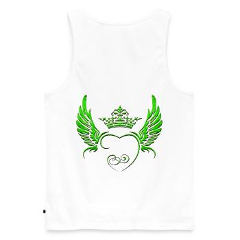 Angel-Wings-Angels-Wings-Petit Ange-Wing-Fly - Débardeur bio Premium Homme - blanc - Dos - AI Model Male 178 light (178cm)