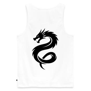 Asiatischer Drache - Männer Premium Bio Tank Top - Weiß - Hinten - AI Model Male 178 light (178cm)