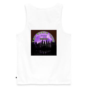 The World Need More Techno - Männer Premium Bio Tank Top - Weiß - Hinten - AI Model Male 178 light (178cm)