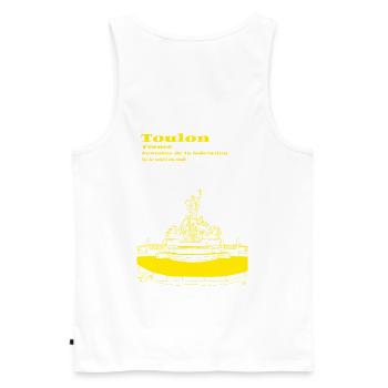 Toulon et sa fontaine - Débardeur bio Premium Homme - blanc - Dos - AI Model Male 178 light (178cm)