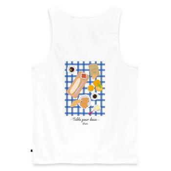 Table for two - France - Men's Premium Organic Tank Top - white - Back - AI Model Male 178 light (178cm)