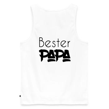 Bester Papa - Männer Premium Bio Tank Top - Weiß - Hinten - AI Model Male 178 light (178cm)