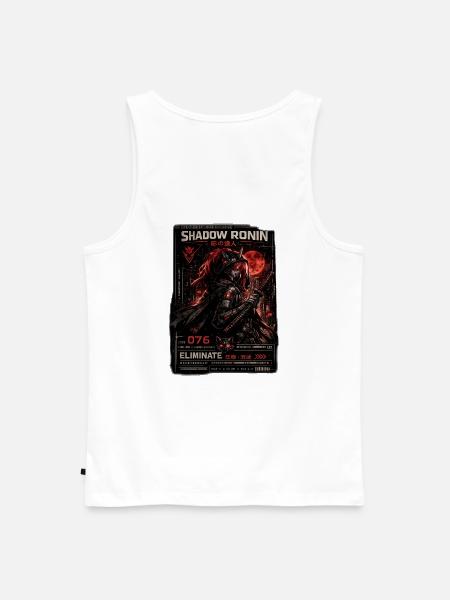 Shadow Ronin: Roter Mond Samurai - Männer Premium Bio Tank Top - Weiß