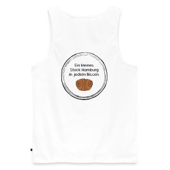 Franzbrötchen Hamburg I Hamburgliebe - Männer Premium Bio Tank Top - Weiß - Hinten - AI Model Male 178 light (178cm)