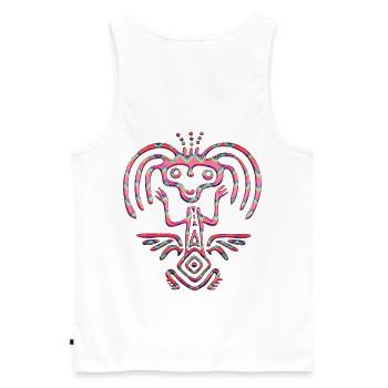 Maya Mexique Aztèque Mexicain Tribar Indien Skul Inca - Débardeur bio Premium Homme - blanc - Dos - AI Model Male 178 light (178cm)