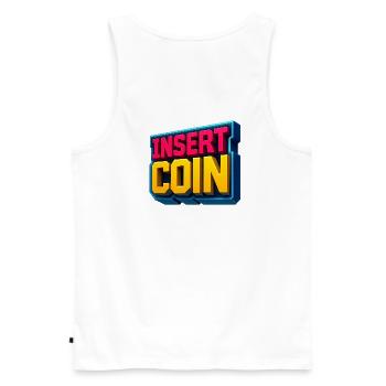 Neon Retro Gaming Design - Männer Premium Bio Tank Top - Weiß - Hinten - AI Model Male 178 light (178cm)