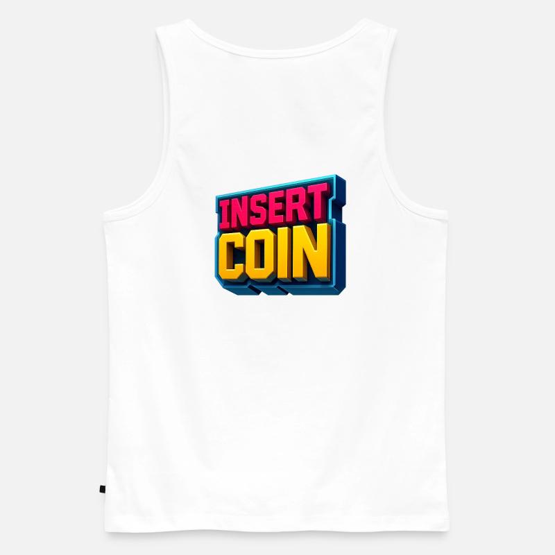 Neon Retro Gaming Design - Männer Premium Bio Tank Top - Weiß