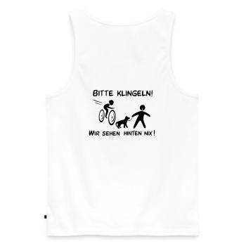 Bitte klingeln! Radfahrer-Kind - Männer Premium Bio Tank Top - Weiß - Hinten - AI Model Male 178 light (178cm)