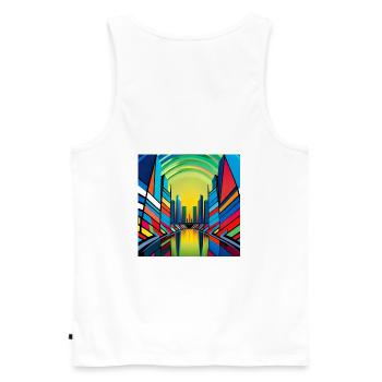 Kaleidoskop - Männer Premium Bio Tank Top - Weiß - Hinten - AI Model Male 178 light (178cm)
