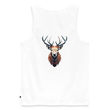Deer - stylish, modern, abstract - deer art - Men's Premium Organic Tank Top - white - Back - AI Model Male 178 light (178cm)