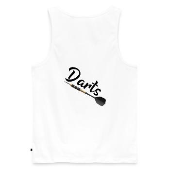 jeu de fléchettes - Débardeur bio Premium Homme - blanc - Dos - AI Model Male 178 light (178cm)