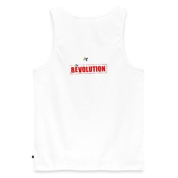 Dreaming rainbow - Men's Premium Organic Tank Top - white - Back - AI Model Male 178 light (178cm)