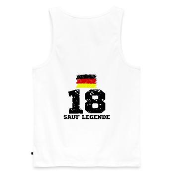 Deutschland Sauf Trikot Mallorca Party Legende - Männer Premium Bio Tank Top - Weiß - Hinten - AI Model Male 178 light (178cm)