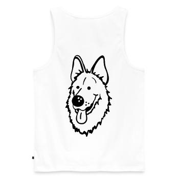 German Shepherd - Men's Premium Organic Tank Top - white - Back - AI Model Male 178 light (178cm)