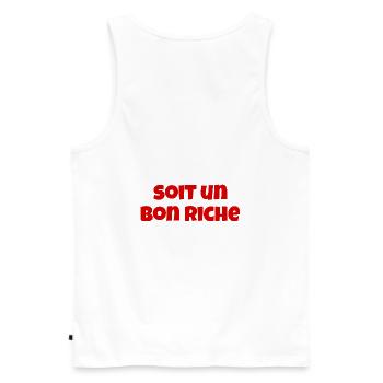 Soit un bon riche - Débardeur bio Premium Homme - blanc - Dos - AI Model Male 178 light (178cm)