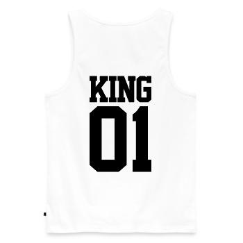 King 01 - Men's Premium Organic Tank Top - white - Back - AI Model Male 178 light (178cm)