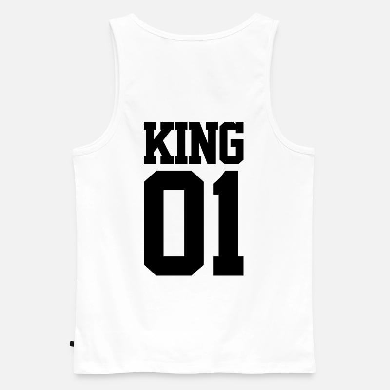 König 01 - Männer Premium Bio Tank Top - Weiß
