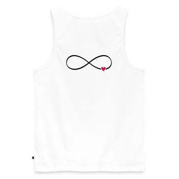 infini coeur - Débardeur bio Premium Homme - blanc - Dos - AI Model Male 178 light (178cm)