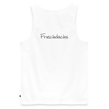Frechdachs Kind Kleinkind frech Geschenk - Männer Premium Bio Tank Top - Weiß - Hinten - AI Model Male 178 light (178cm)