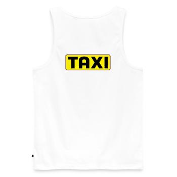 taxi - Débardeur bio Premium Homme - blanc - Dos - AI Model Male 178 light (178cm)