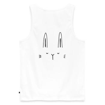Idée cadeau visage de lapin lapin - Débardeur bio Premium Homme - blanc - Dos - AI Model Male 178 light (178cm)