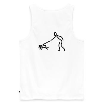 iYpsilon Hund gassi - Männer Premium Bio Tank Top - Weiß - Hinten - AI Model Male 178 light (178cm)