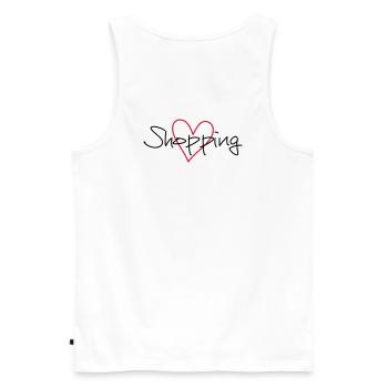 shopping Herz Ich liebe shopping Geschenk - Männer Premium Bio Tank Top - Weiß - Hinten - AI Model Male 178 light (178cm)