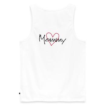 Mommy Herz Geschenk Partnerlook - Männer Premium Bio Tank Top - Weiß - Hinten - AI Model Male 178 light (178cm)