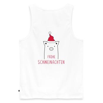 Frohe Weihnachten I Schweinachten Schwein Sau - Männer Premium Bio Tank Top - Weiß - Hinten - AI Model Male 178 light (178cm)