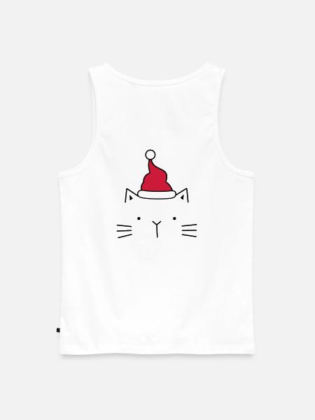 Cat Santa Claus Christmas hat Christmas - Men's Premium Organic Tank Top - white