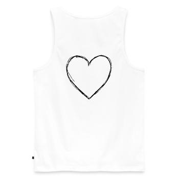 Heart love symbol gift birthday friendship - Men's Premium Organic Tank Top - white - Back - AI Model Male 178 light (178cm)
