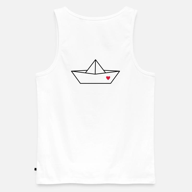 Boot Papier Schiff Herz I Hafen Liebe Geschenk - Männer Premium Bio Tank Top - Weiß